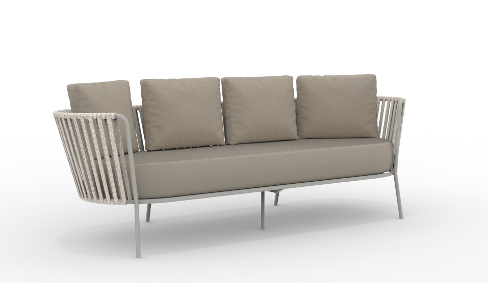 3-Sitzer Sofa Daisy Rope - wasserbeständig schlamm, taupe günstig online kaufen