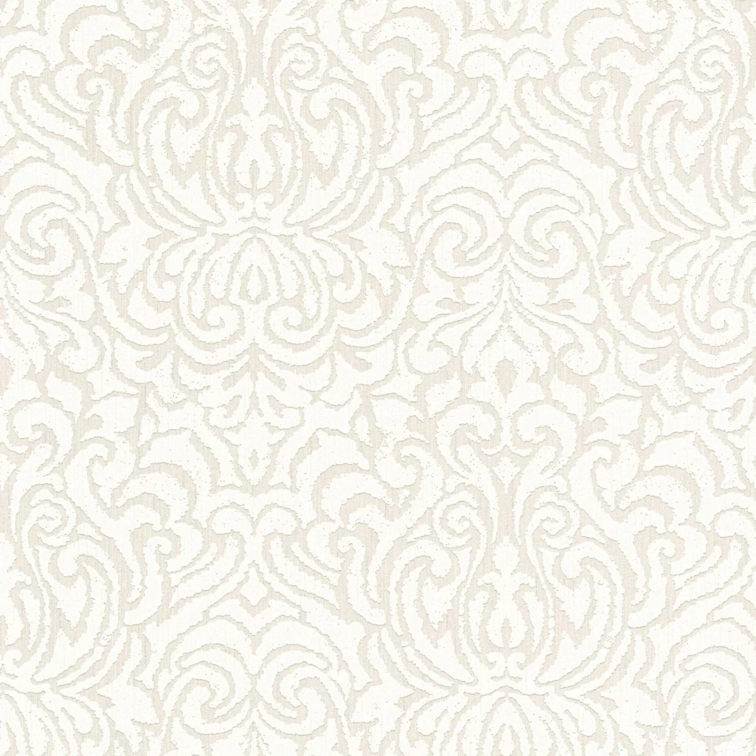 Bricoflor Elegante Tapete in Creme Weiß Helle Barock Vliestapete mit Textil günstig online kaufen