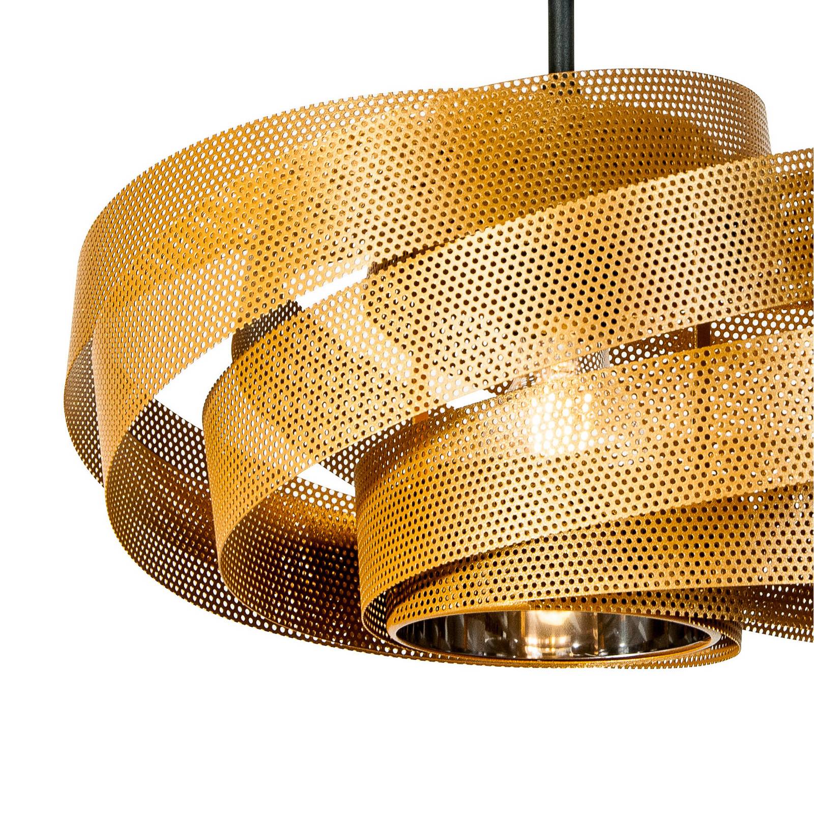 Deckenleuchte Vento, schwarz/gold, Metall, Ø 40 cm, E27 günstig online kaufen