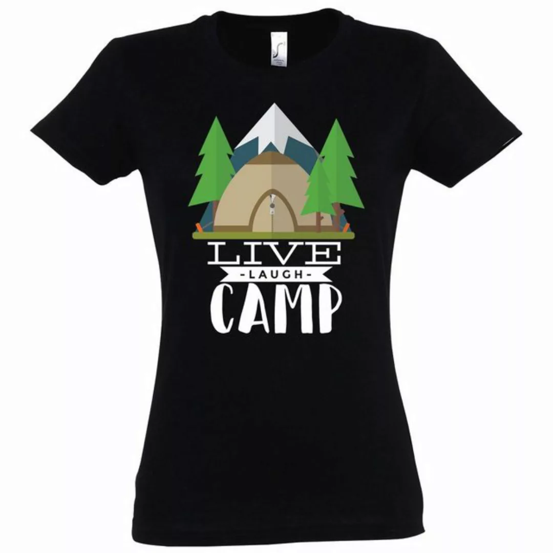 Youth Designz T-Shirt Live Laugh Camp Damen T-Shirt mit modischem Frontprin günstig online kaufen