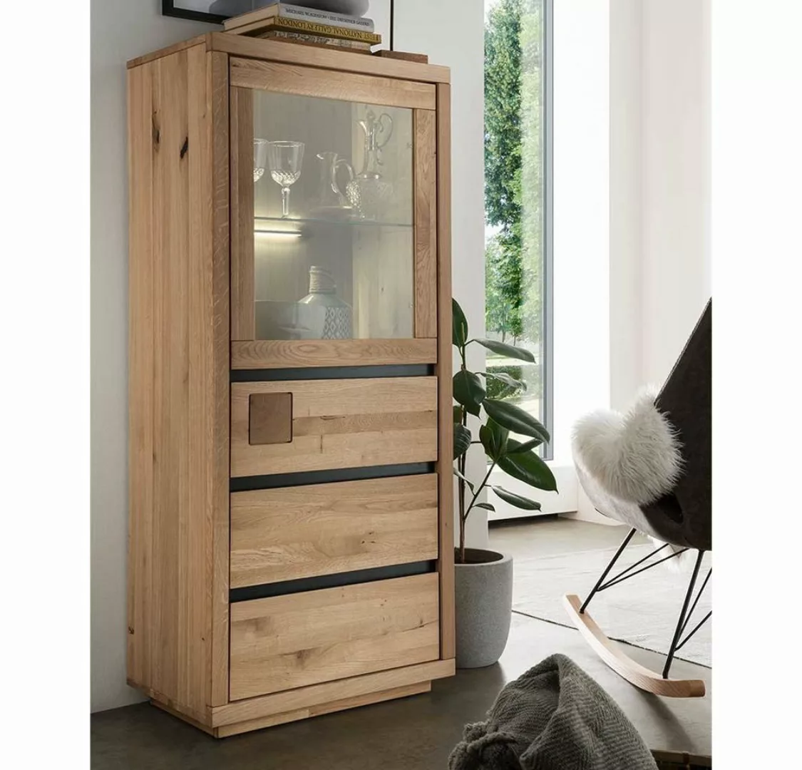 Pharao24 Vitrine Davio aus Massivholz, mit LED Beleuchtung günstig online kaufen