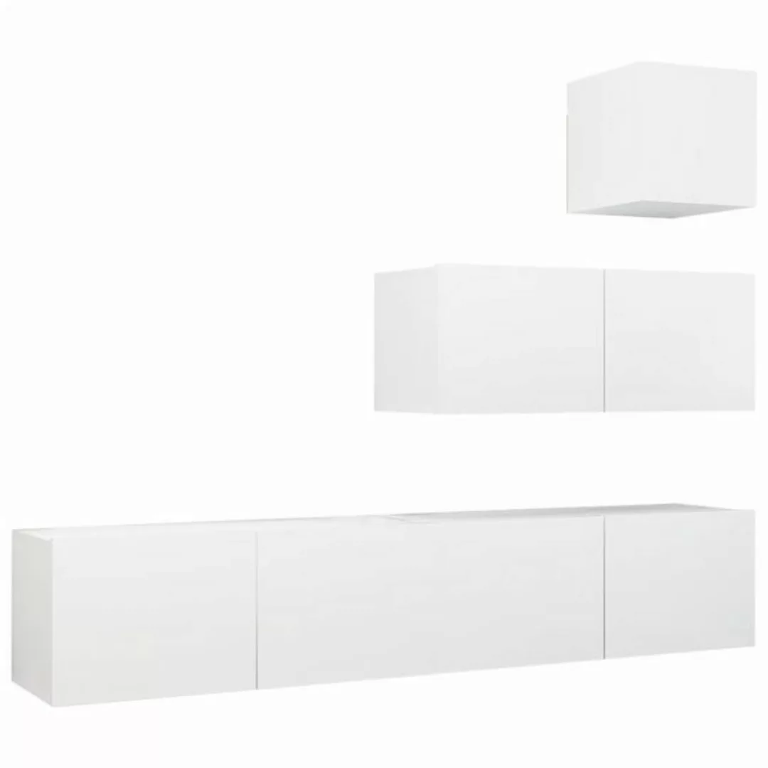 vidaXL TV-Schrank 4tlg TV Schrank Set Hängeschrank Wohnwand Fernsehschrank günstig online kaufen