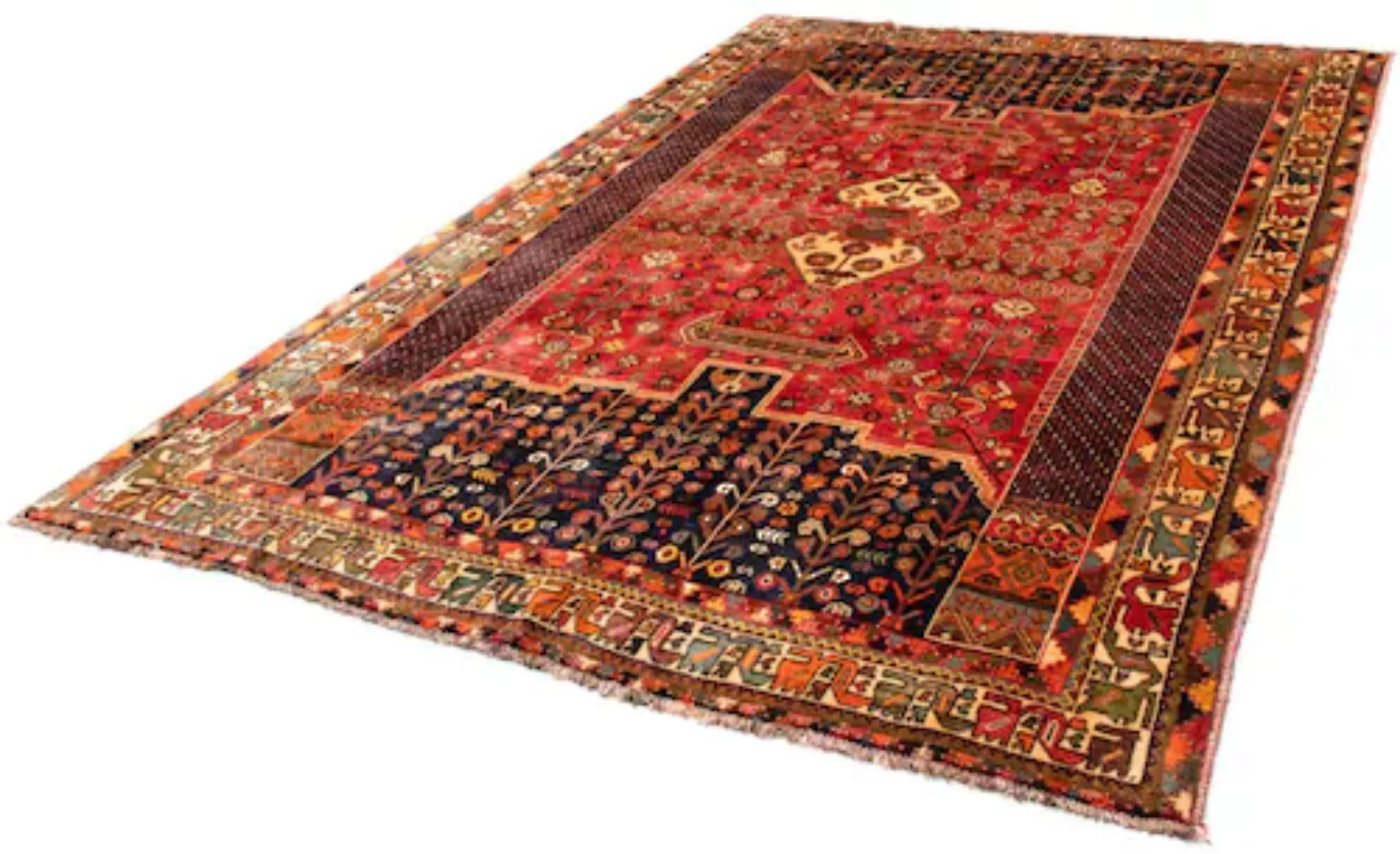 morgenland Wollteppich »Shiraz Medaillon Rosso 283 x 185 cm«, rechteckig, U günstig online kaufen