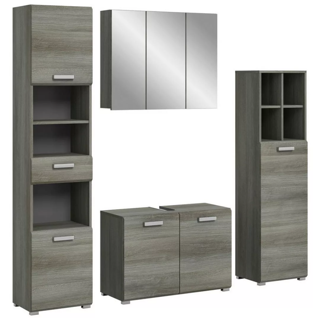 Badezimmer-Set SILVER Rauchsilber Nachbildung B/H/T: ca. 190x185x37 cm günstig online kaufen