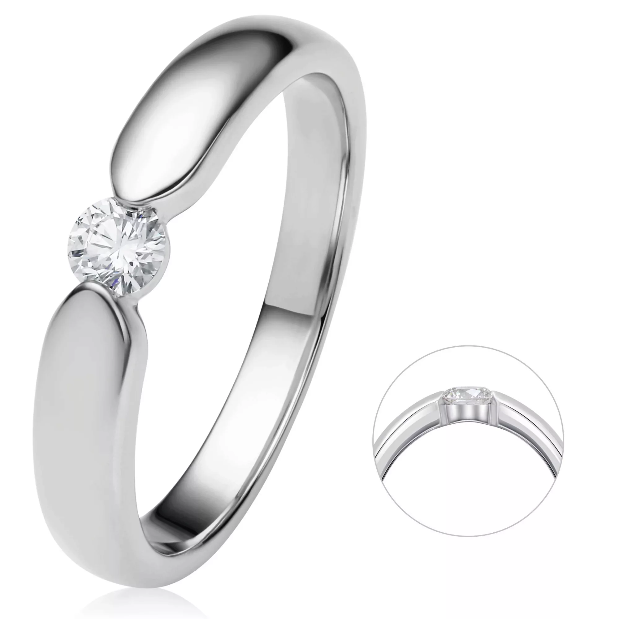 ONE ELEMENT Diamantring "0.17 ct Diamant Brillant Spannfassung Ring aus 750 günstig online kaufen