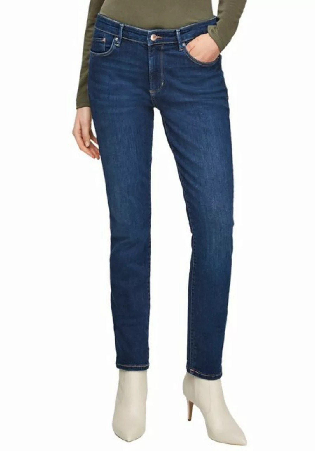 s.Oliver 5-Pocket-Jeans Jeans Betsy / Slim Fit / Mid Rise / Slim Leg Leder- günstig online kaufen