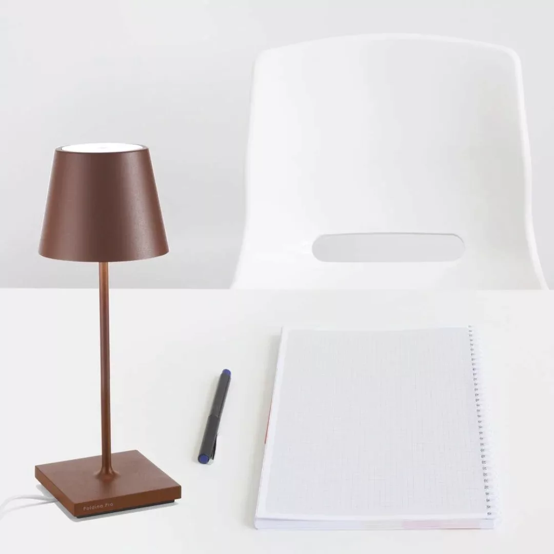 Zafferano Poldina mini Akku-Tischlampe IP65 corten günstig online kaufen