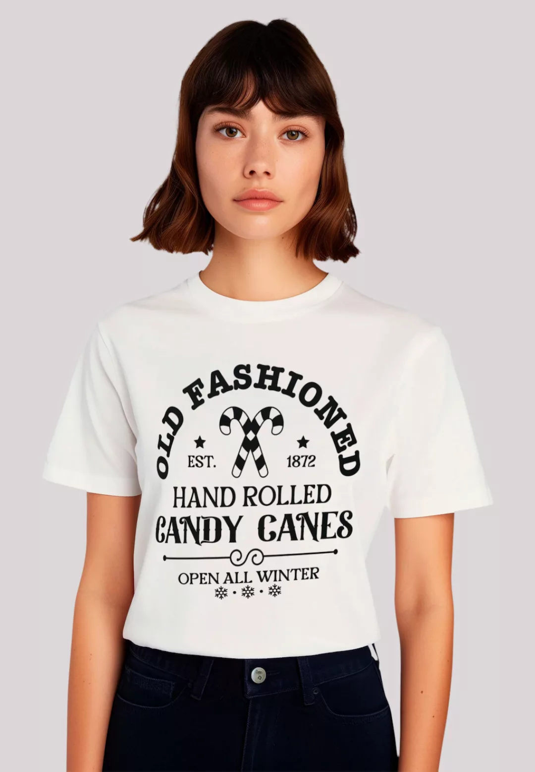 F4NT4STIC T-Shirt "Cany Canes Retro Weihnachts Sign", Premium Qualität günstig online kaufen