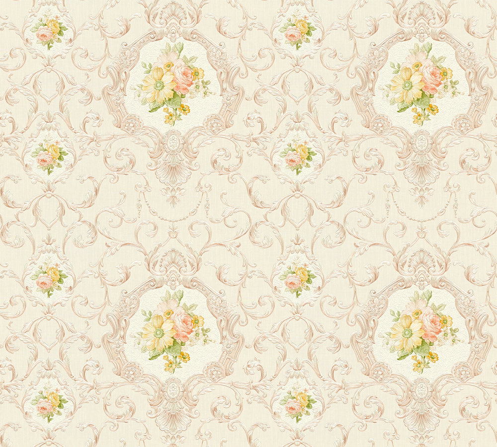 Bricoflor Romantische Tapete mit Blumen Nostalgische Landhaus Vliestapete F günstig online kaufen