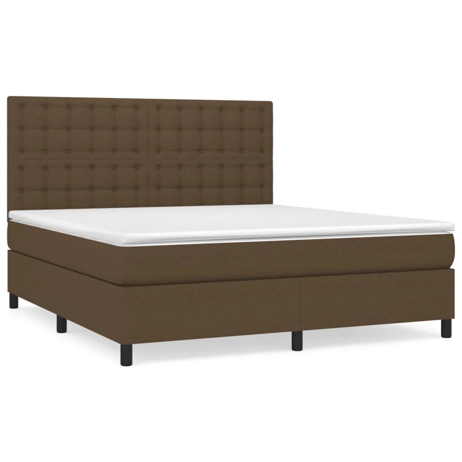 vidaXL Boxspringbett mit Matratze Dunkelbraun 180x200 cm Stoff1347732 günstig online kaufen