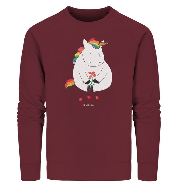 Mr. & Mrs. Panda Longpullover Größe XL Einhorn Traurig - Burgundy - Geschen günstig online kaufen