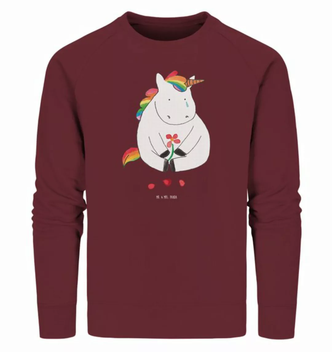 Mr. & Mrs. Panda Longpullover Größe S Einhorn Traurig - Burgundy - Geschenk günstig online kaufen