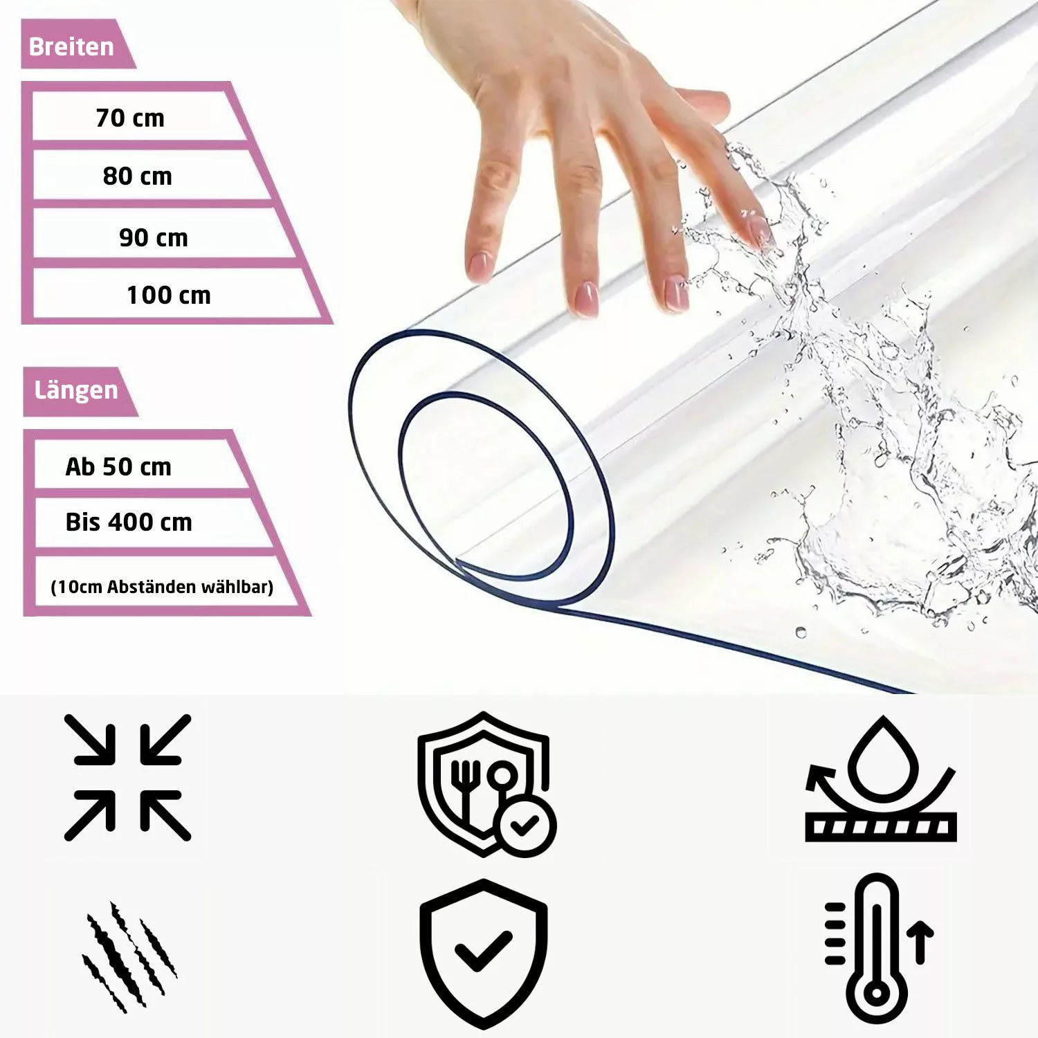Jungengel Tischdecke PVC Tischfolie Transparent 2mm günstig online kaufen
