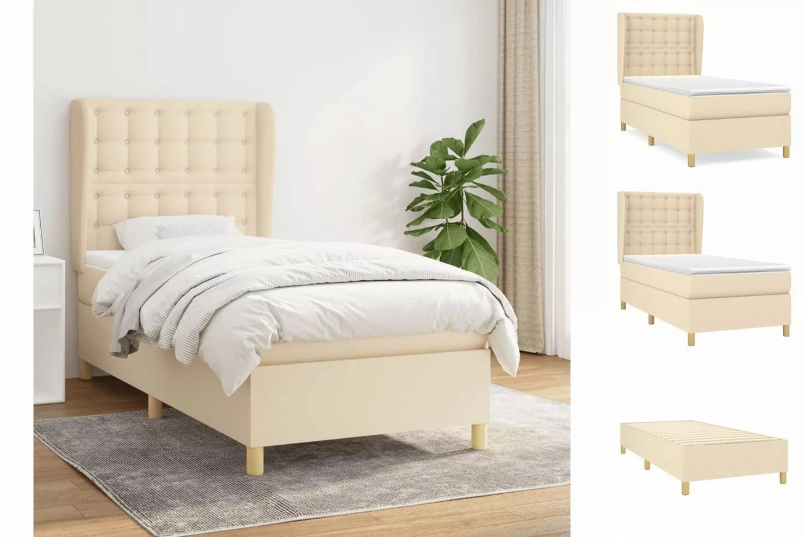 vidaXL Boxspringbett Bett Boxspringbett mit Matratze & Topper Stoff verschi günstig online kaufen