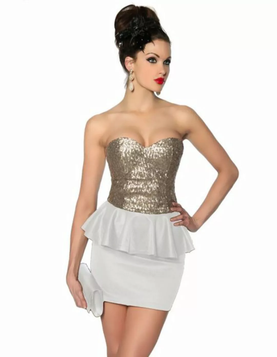 Atixo Abendkleid Bandeau-Minikleid mit Pailletten Clubkleid Partykleid Aben günstig online kaufen