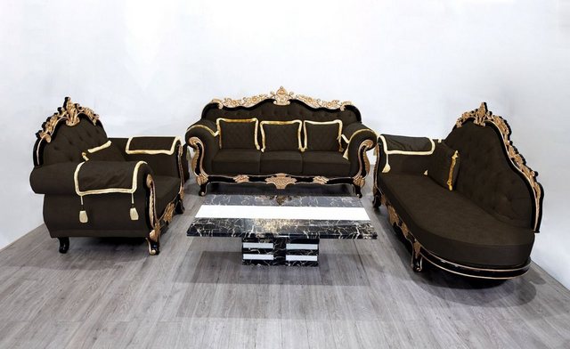 JVmoebel Sofa Klassische Chesterfield Barock Stil Sofgarnitur Gruppe Sofort günstig online kaufen