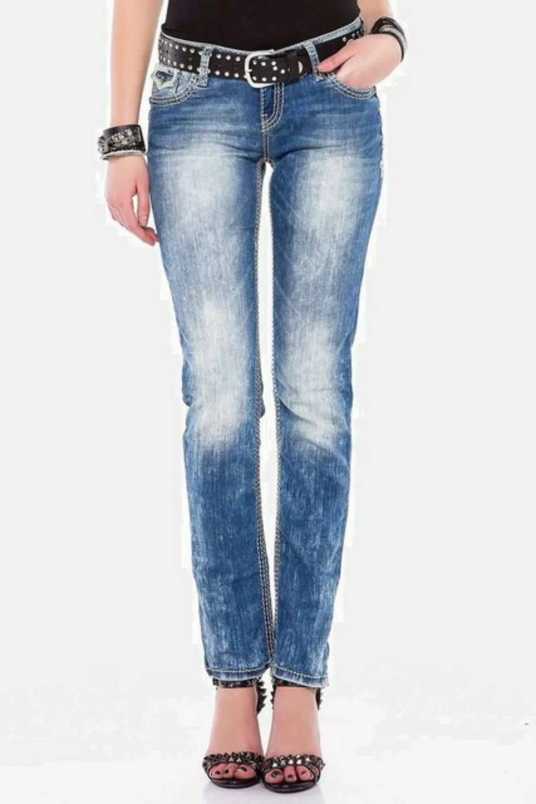 Cipo & Baxx Slim-fit-Jeans "Jeans", mit weißen Nähten, WD201 günstig online kaufen