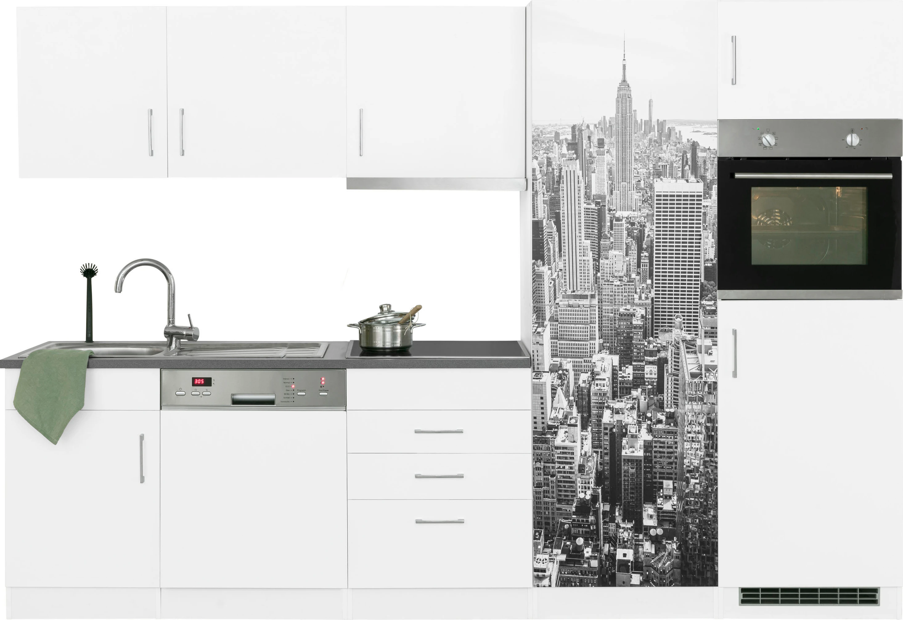 HELD MÖBEL Küchenzeile "Paris", mit E-Geräten, Breite 290 cm, wahlweise mit günstig online kaufen