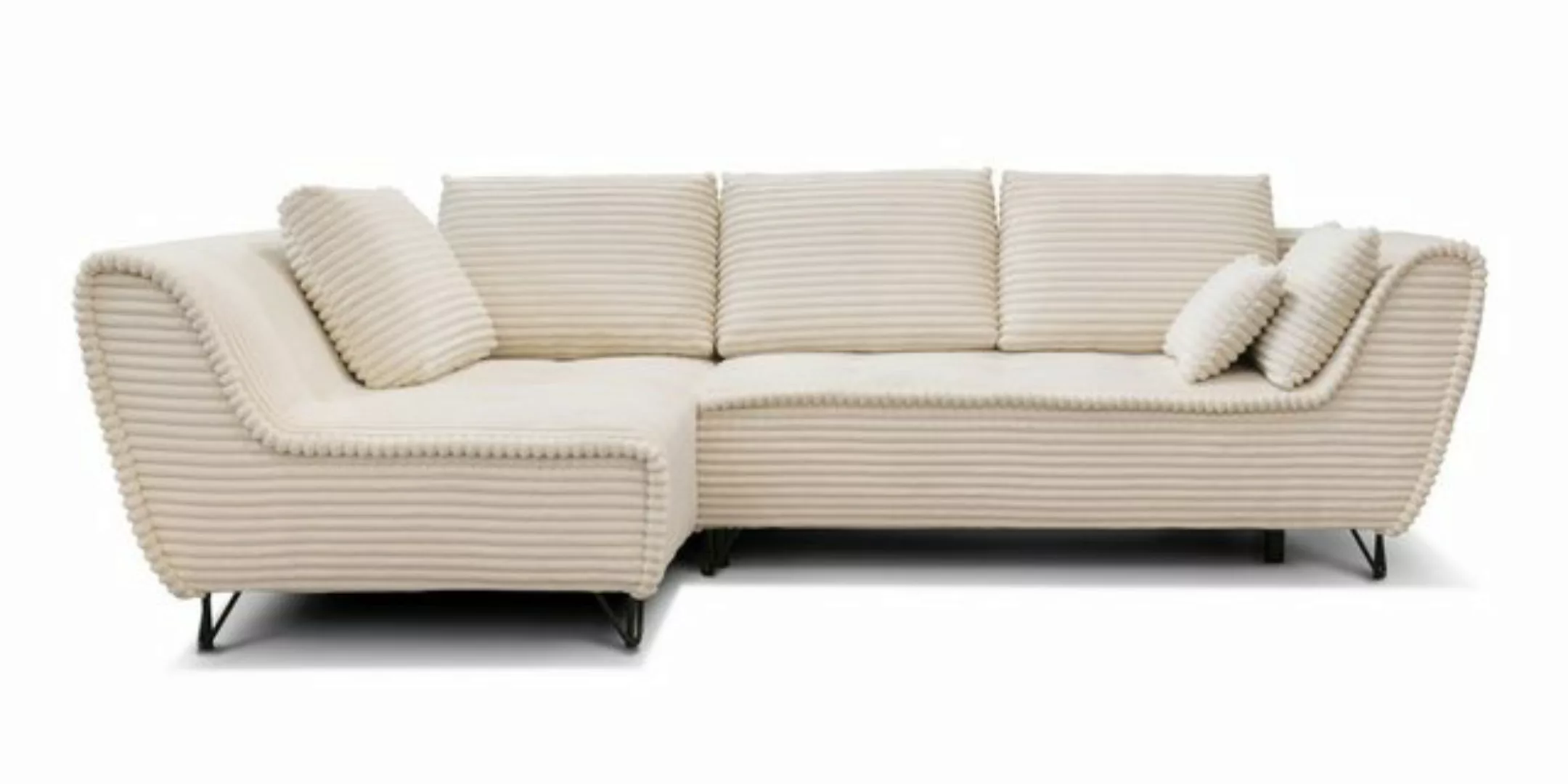 Möbel für Dich Ecksofa Cord Polsterecke Faleria mit Schlaffunktion und Bett günstig online kaufen