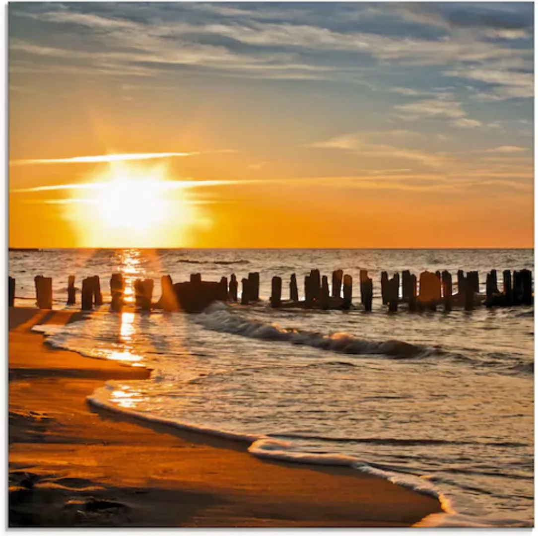 Artland Glasbild »Schöner Sonnenuntergang am Strand«, Strand, (1 St.), in v günstig online kaufen