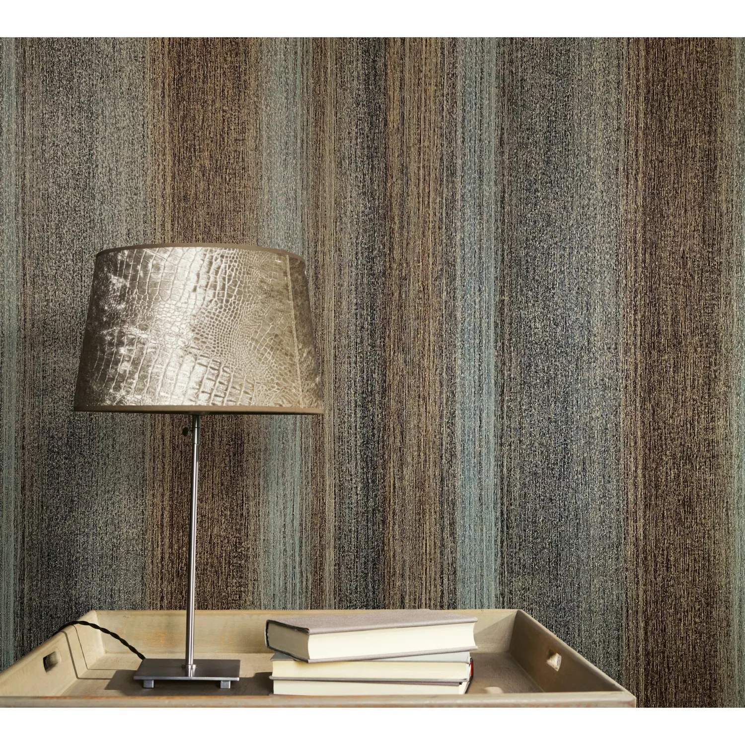 Marburg Vliestapete Vintage Deluxe Streifen Struktur Grau Blau FSC® günstig online kaufen