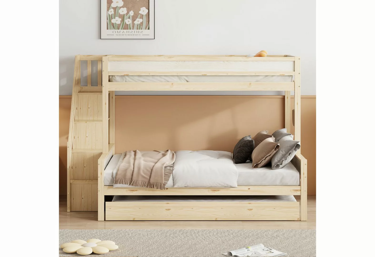 XDeer Etagenbett Kinderbett, 90*200/140*200 cm, Ausziehbett 90*190, Massivh günstig online kaufen