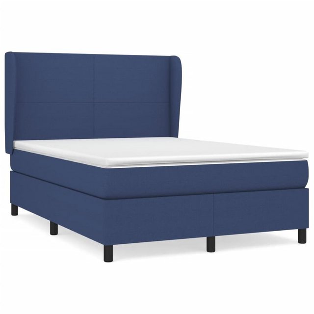 vidaXL Bettgestell Boxspringbett mit Matratze Blau 140x190 cm Stoff Bett Be günstig online kaufen