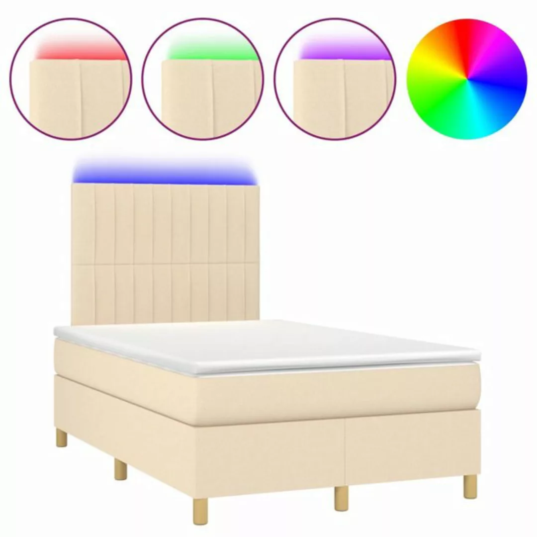 vidaXL Boxspringbett Bett Boxspringbett mit Matratze & Topper & LED (120 x günstig online kaufen