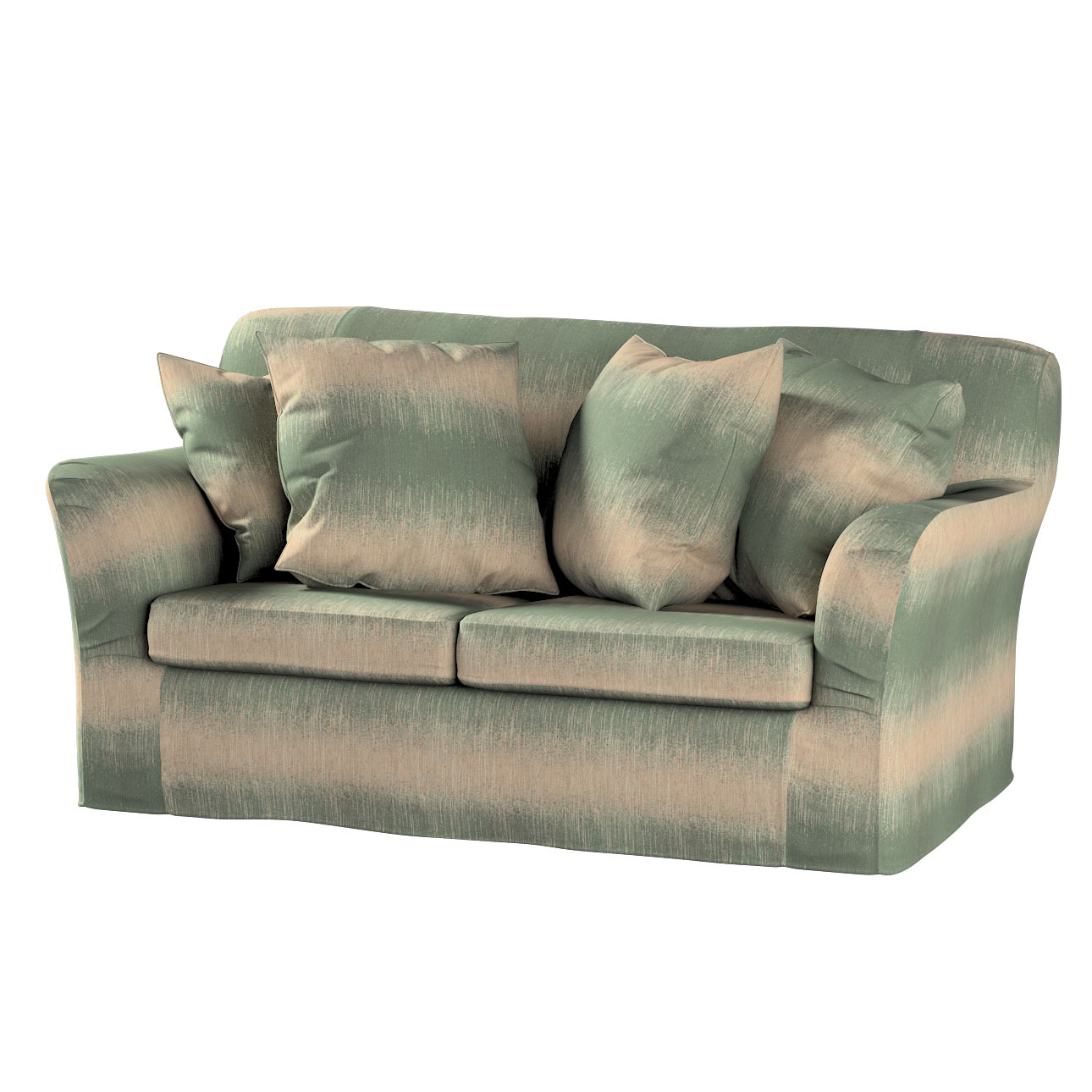 Bezug für Tomelilla 2-Sitzer Sofa nicht ausklappbar, grün-beige, Sofahusse, günstig online kaufen