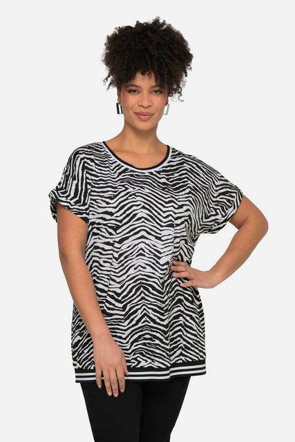 MIAMODA Rundhalsshirt T-Shirt oversized Zebra Rundhals günstig online kaufen