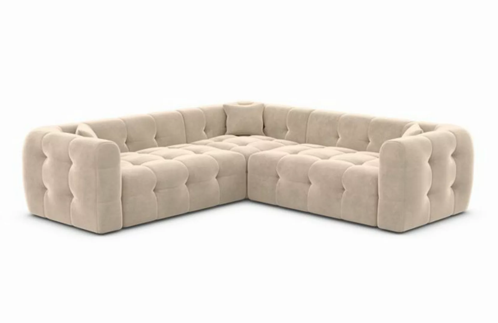 Sofa Dreams Ecksofa Sofa Polsterstoff Eckcouch Samt Lounge Couch Sevilla L günstig online kaufen