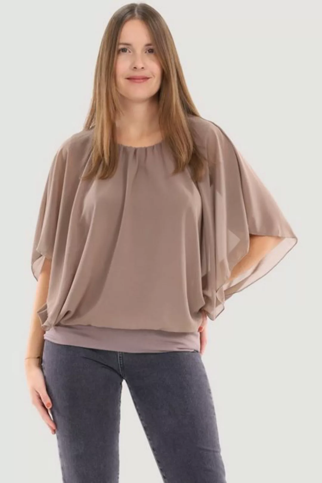 malito more than fashion Chiffonbluse 6296 mit breitem Bund Einheitsgröße günstig online kaufen