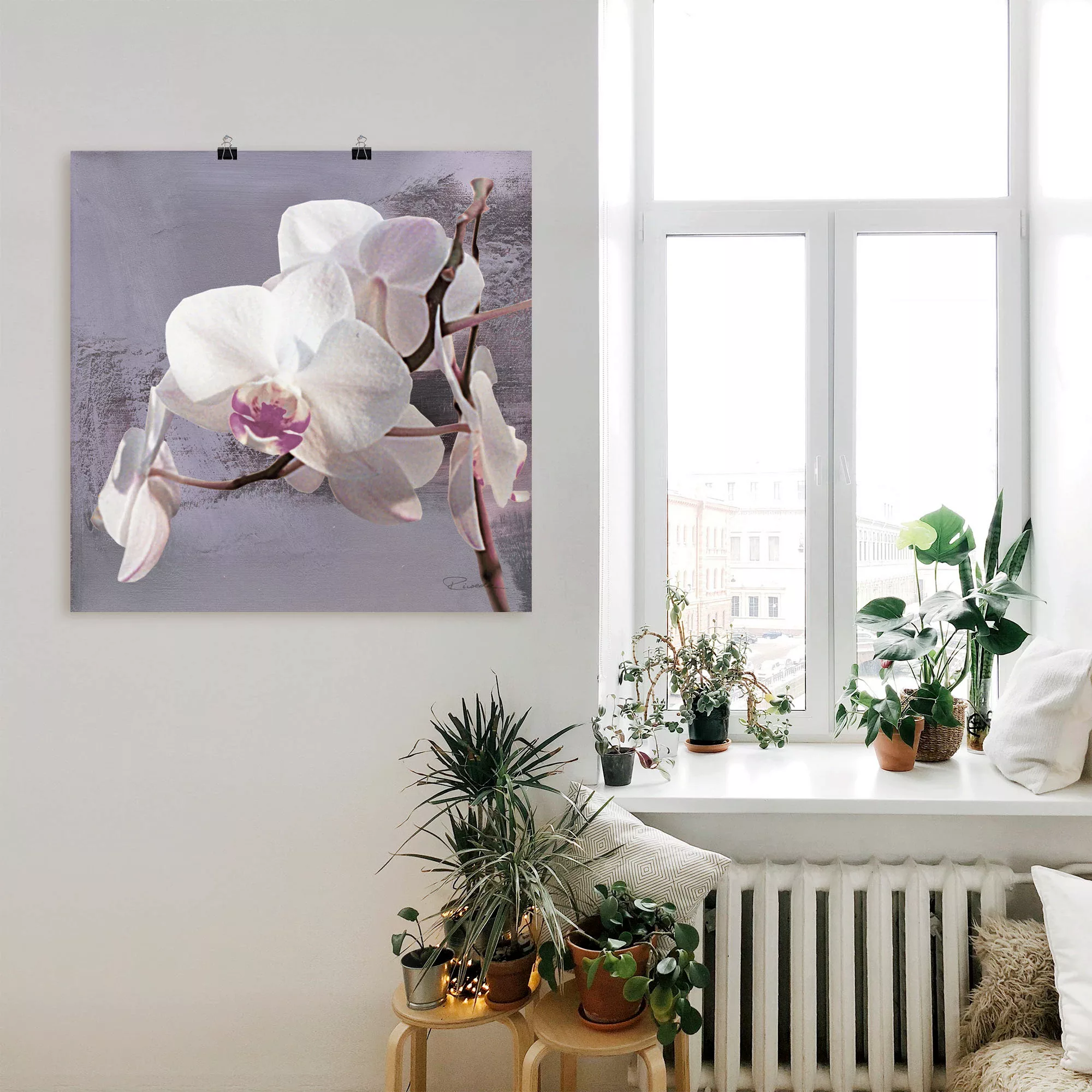 Artland Wandbild "Orchideen vor Violett I", Blumen, (1 St.), als Alubild, O günstig online kaufen