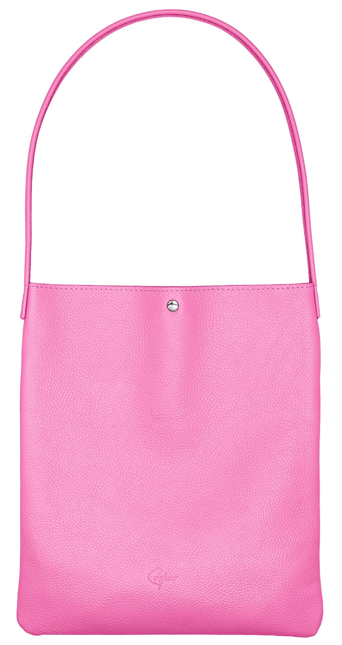 Caspar Schultertasche Mittelgroßer Leder Shopper Damen günstig online kaufen