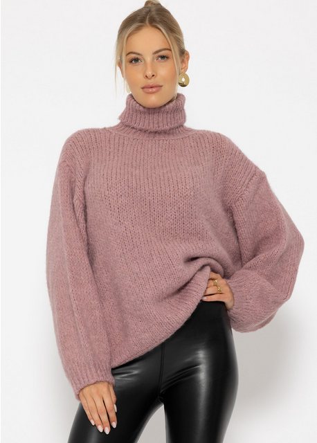 SASSYCLASSY Strickpullover Oversize Pullover Damen mit Rollkragen Rollkrage günstig online kaufen