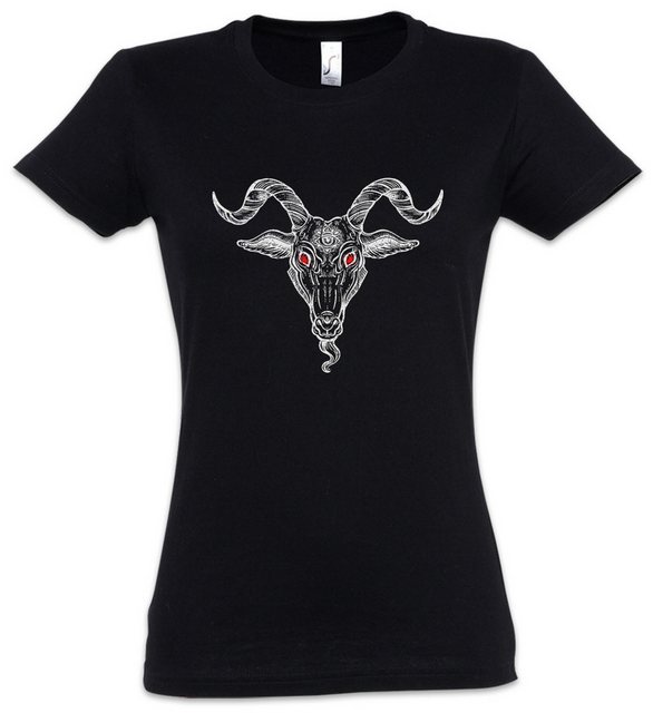 Urban Backwoods Print-Shirt Baphomet Head Damen T-Shirt Aleister Pentagram günstig online kaufen