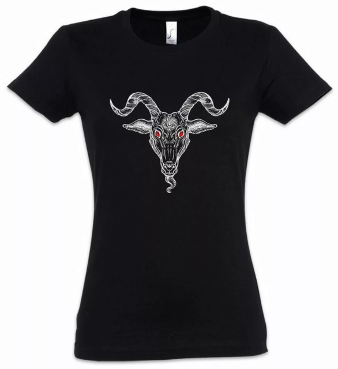 Urban Backwoods Print-Shirt Baphomet Head Damen T-Shirt Aleister Pentagram günstig online kaufen