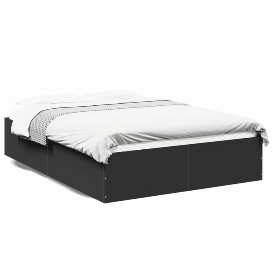 vidaXL Bett Bettgestell Schwarz 135x190 cm Holzwerkstoff günstig online kaufen