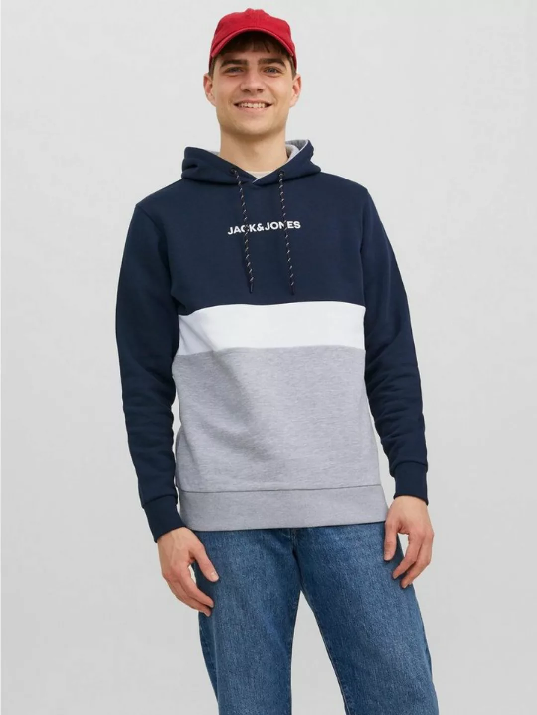 Jack & Jones Hoodie Kapuzenpullover mit Print Design Sweater Hoodie JJEREID günstig online kaufen