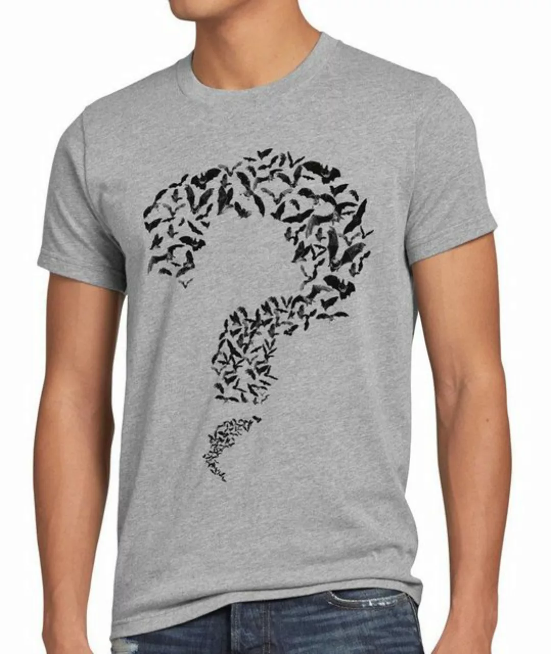 style3 Print-Shirt Herren T-Shirt Question Fledermaus Dark Bat superheld Ma günstig online kaufen
