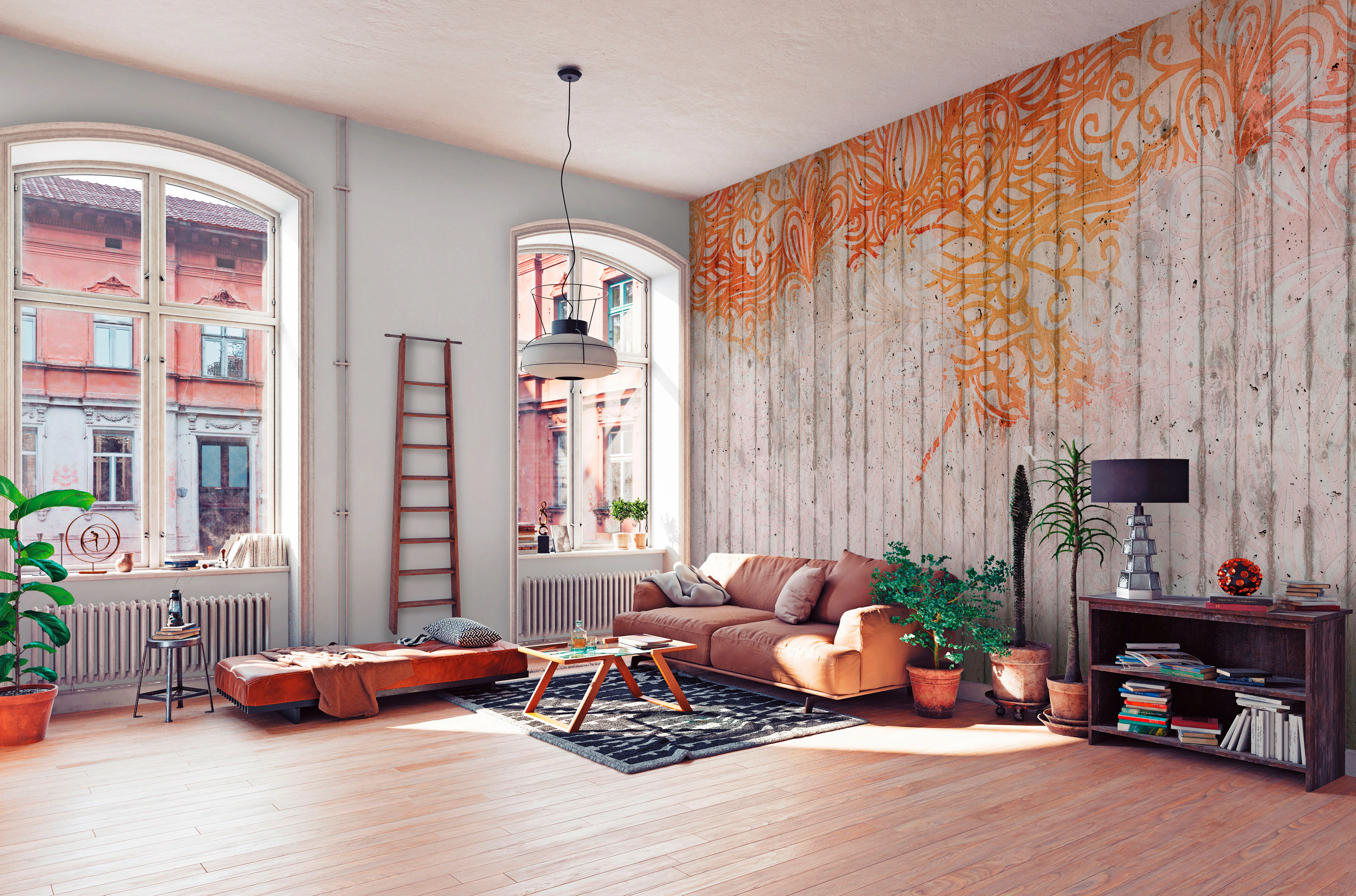 Architects Paper Fototapete »Atelier 47 Concrete Ornament 2«, mehrfarbig, V günstig online kaufen