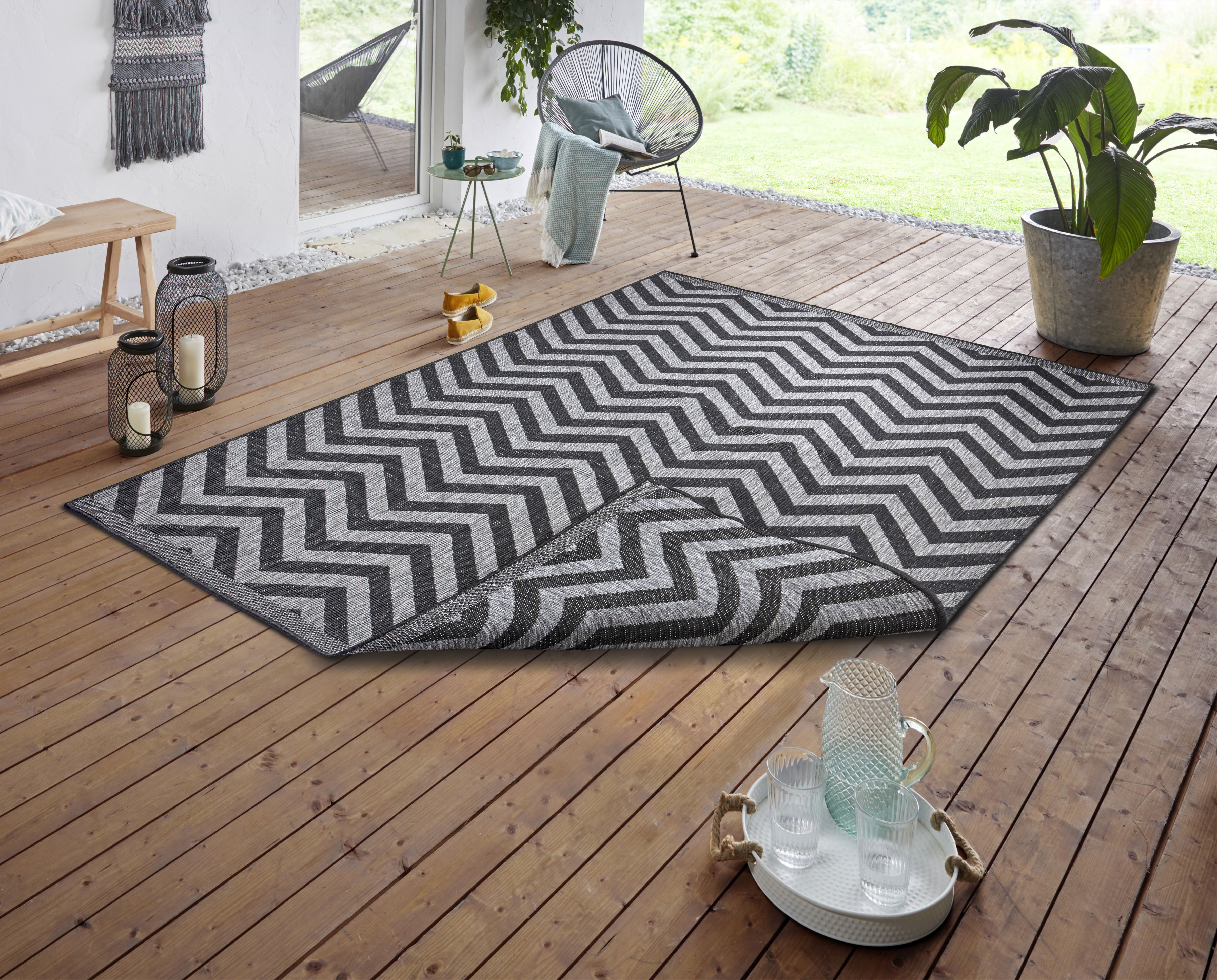 NORTHRUGS Teppich »Palma Wendeteppich«, rechteckig, In-& Outdoor, Wetterfes günstig online kaufen