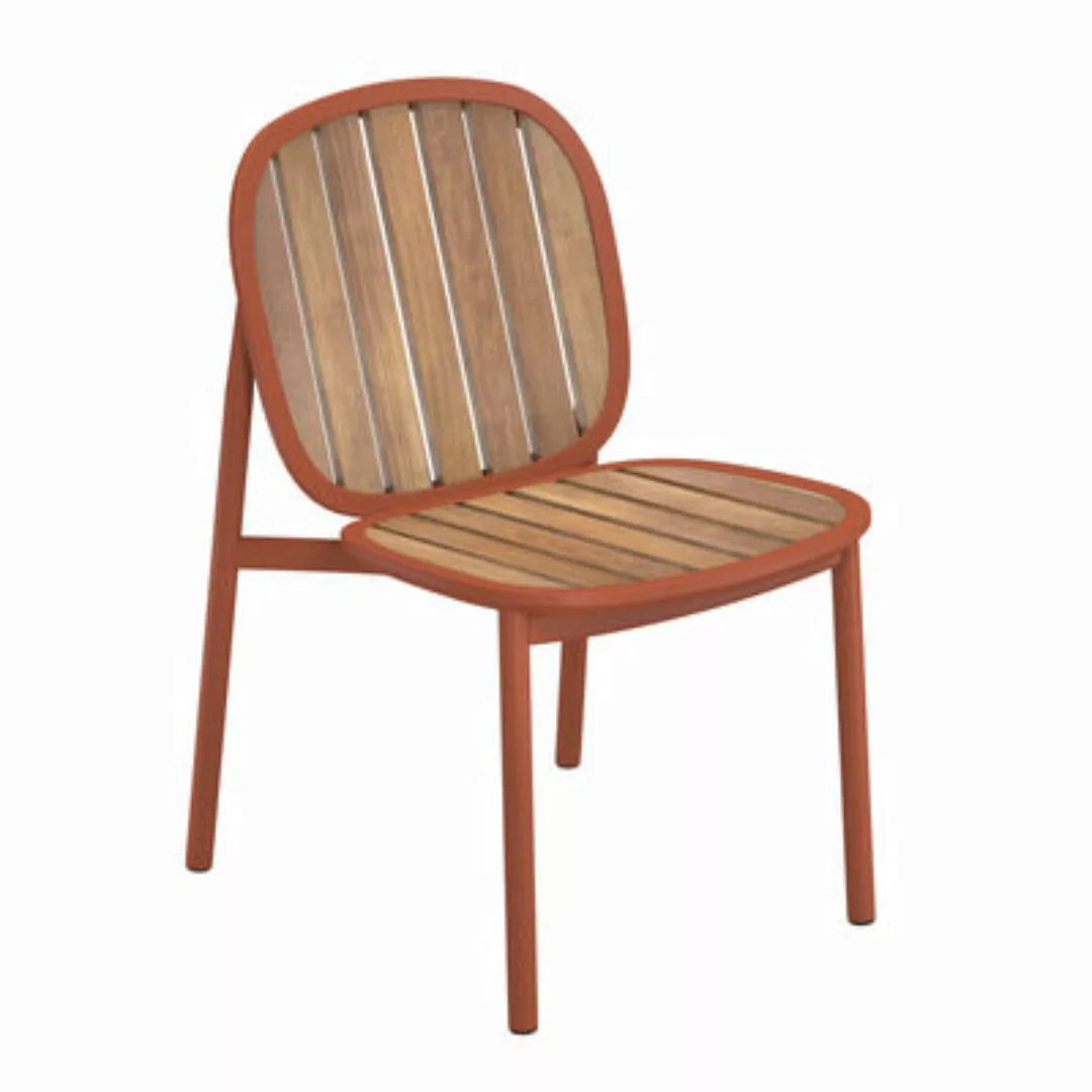 Stapelbarer Stuhl Twins holz rot Holz & Metall - Emu - Rot günstig online kaufen