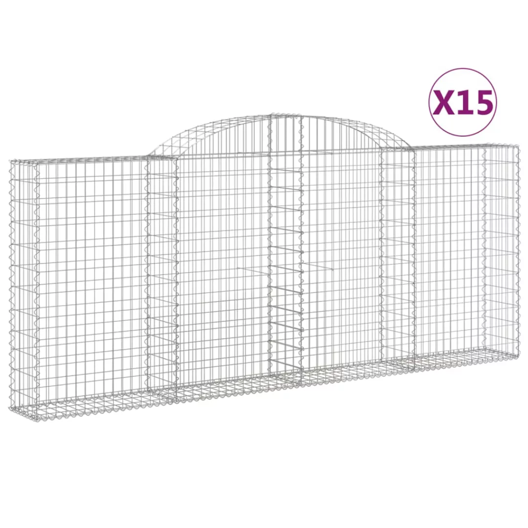 Vidaxl Gabionen Mit Hochbogen 15 Stk 300x30x120/140cm Verzinktes Eisen günstig online kaufen