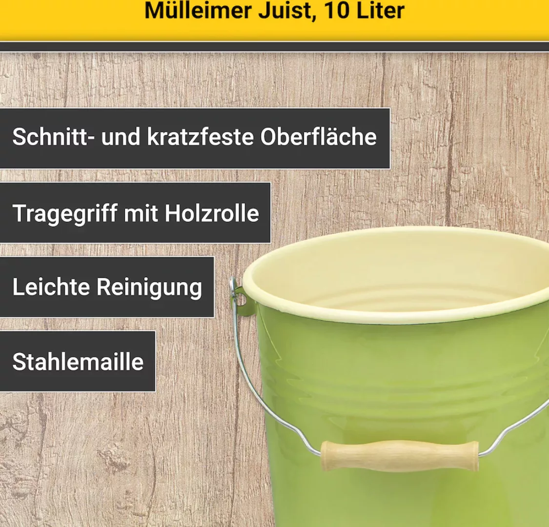 Krüger Mülleimer, 1 Behälter, Metallbügel mit Holzgriff günstig online kaufen