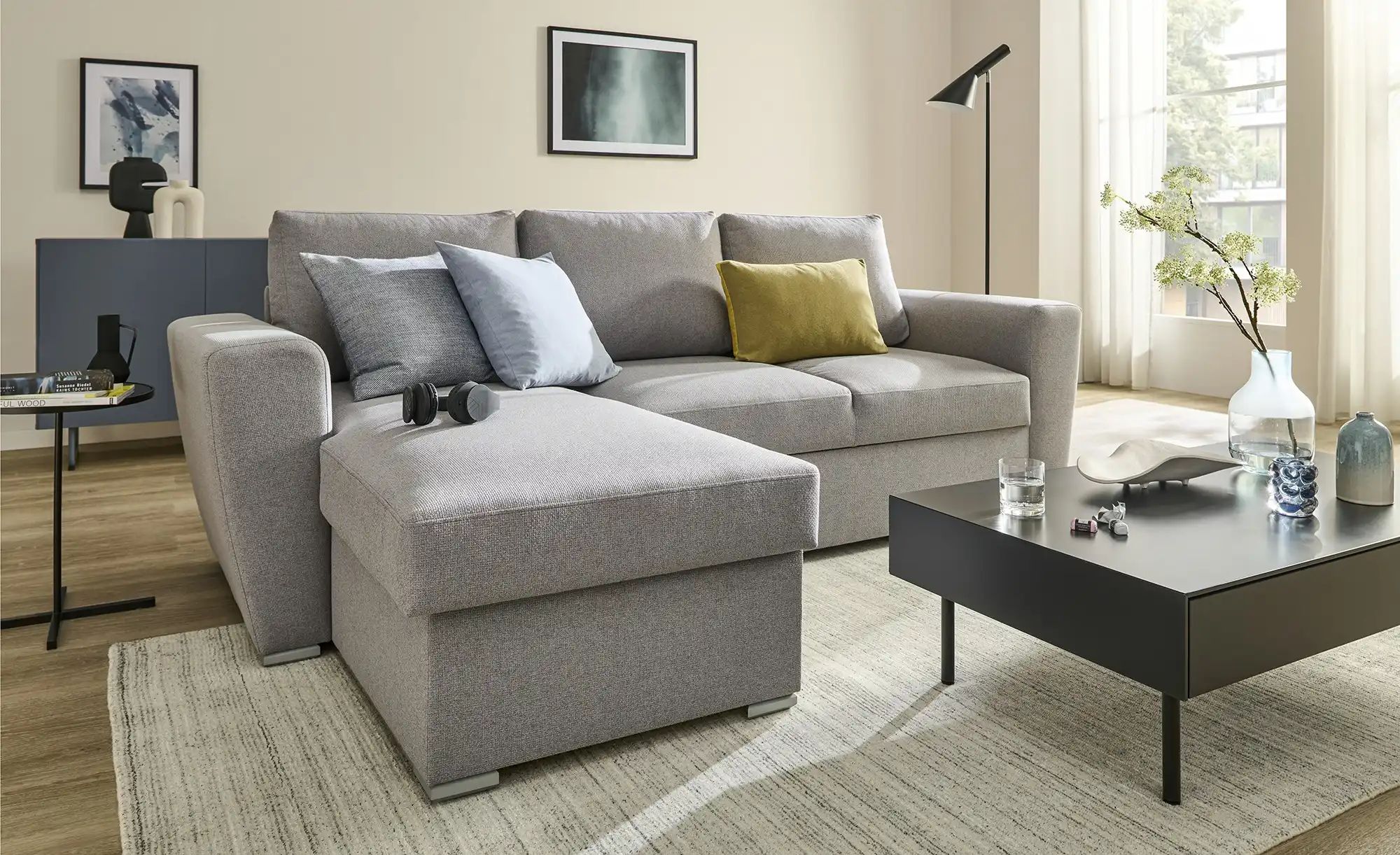 smart Ecksofa  Valdi ¦ grau ¦ Maße (cm): B: 243 H: 86 T: 163.0 Polstermöbel günstig online kaufen