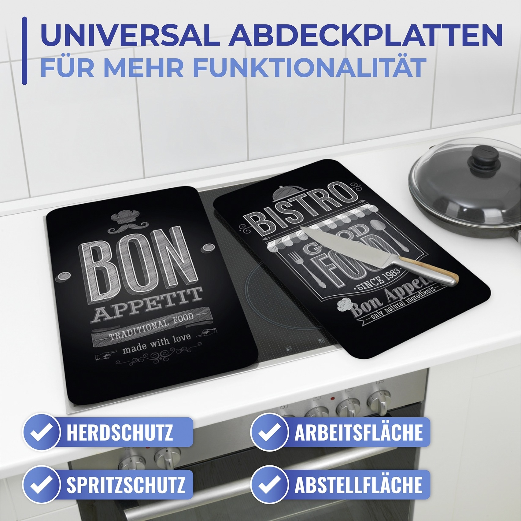 Maximex Herd-Abdeckplatte "Universal Modell Bon Appetit", (Set, 2 tlg.), He günstig online kaufen