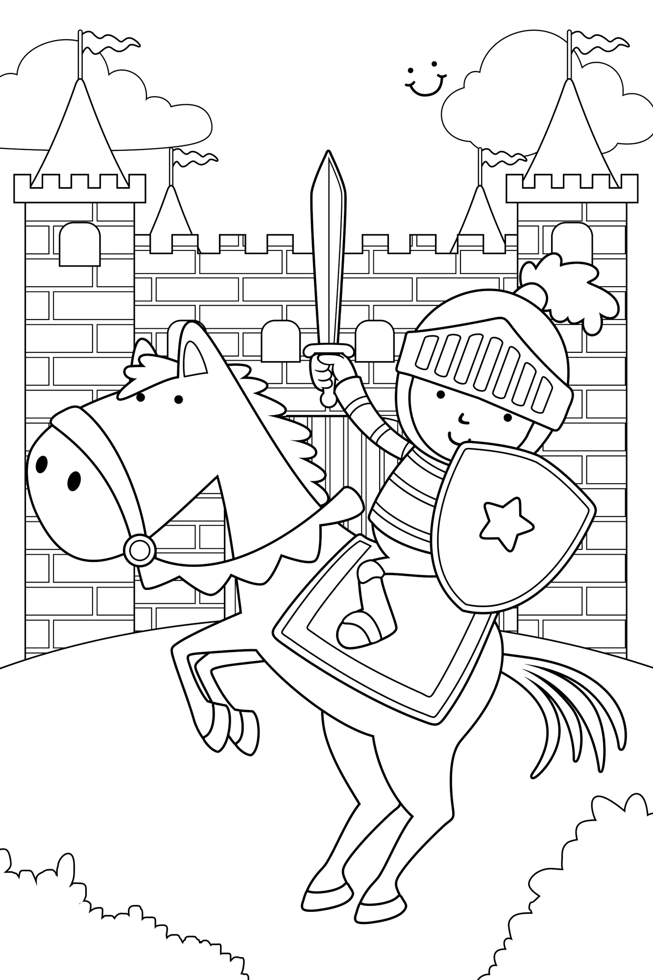 queence Wandsticker "Ritter und Burg", (1 St.), DIY-Wandsticker zum Bemalen günstig online kaufen