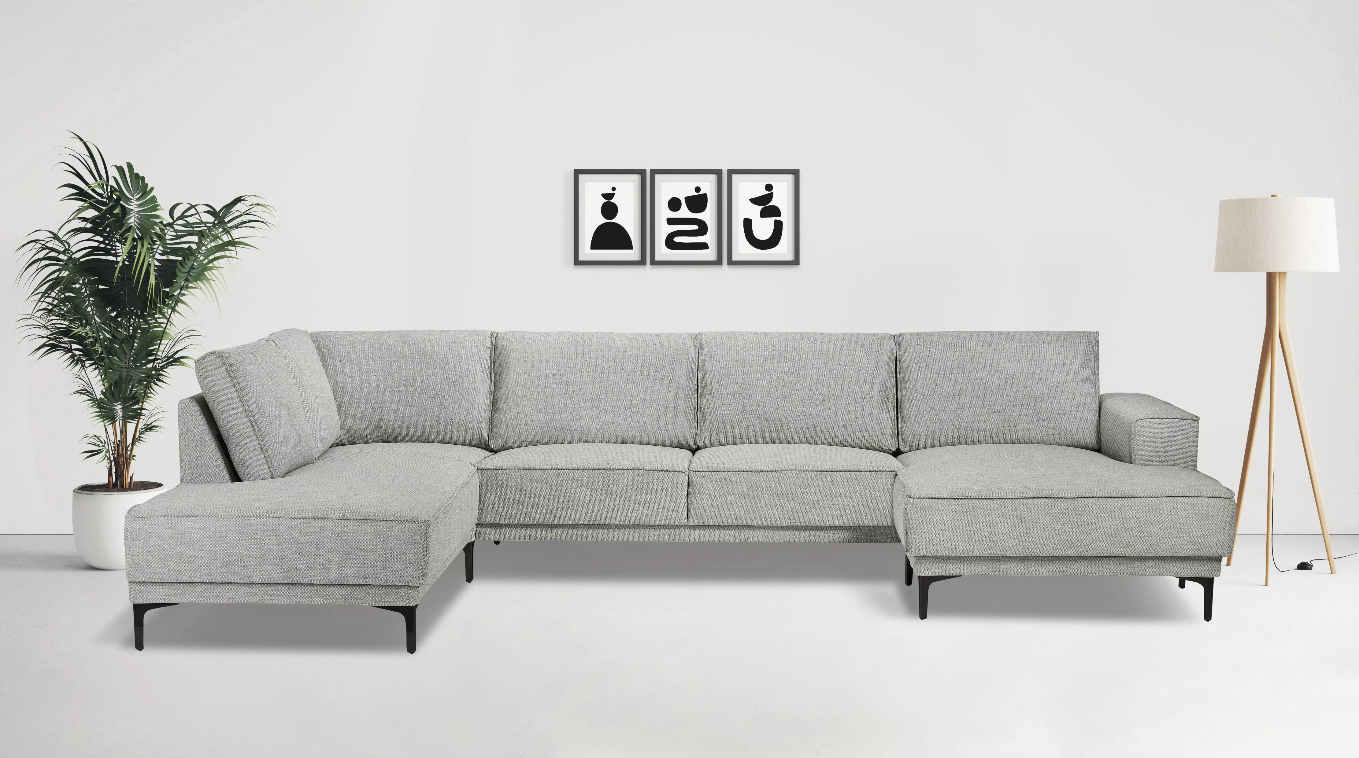 Places of Style Wohnlandschaft "XXL Sofa Oland, Struktur, Flachgewebe, Luxu günstig online kaufen