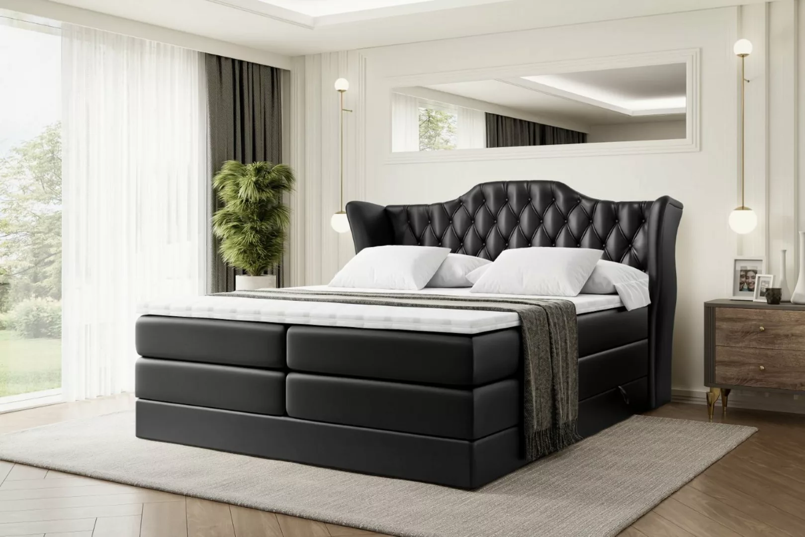 ALTDECOR Boxspringbett VILA KING (Multipocket-Matratze H4, H3 Matratze Bone günstig online kaufen